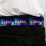 THE APOTHECARY DIARIES Title Logo Full Color Black/Red/White Seatbelt Belt - THE APOTHECARY DIARIES Maomao Hands Out Pose and Title Logo Purples Webbing
