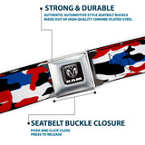 RAM Logo Full Color Black/White Seatbelt Belt - Ram Americana Camo Red/White/Blue/Black Webbing - Buckle-Down - Flyclothing LLC