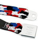RAM Logo Full Color Black/White Seatbelt Belt - Ram Americana Camo Red/White/Blue/Black Webbing - Buckle-Down - Flyclothing LLC