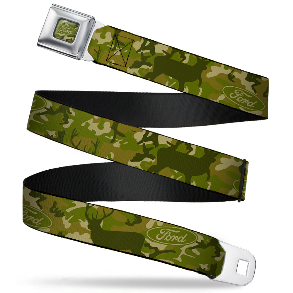 FORD Oval Full Color Deer Hunter Camo Olive Seatbelt Belt - FORD Deer Hunter Camo Olive Webbing - Buckle-Down - Flyclothing LLC