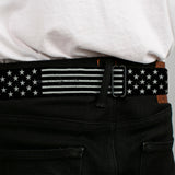 Ford Trucks Seatbelt Belt - Americana Stars & Stripes2 Weathered Black/Gray