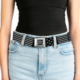 Ford Trucks Seatbelt Belt - Americana Stars & Stripes2 Weathered Black/Gray