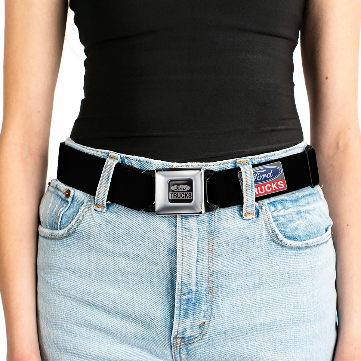 Ford Trucks Seatbelt Belt - Ford Trucks Logo REPEAT Webbing - Buckle-Down - Flyclothing LLC