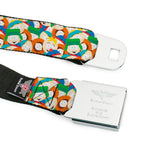 SOUTH PARK Title Logo Full Color Black/White Seatbelt Belt - South Park Boys Expressions Stacked Webbing - Buckle-Down - Flyclothing LLC