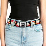 SOUTH PARK Title Logo Full Color Black/White Seatbelt Belt - South Park Cartman Flip Poses Black Webbing - Buckle-Down - Flyclothing LLC