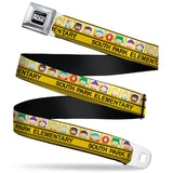 SOUTH PARK Title Logo Full Color Black/White Seatbelt Belt - SOUTH PARK ELEMENTARY School Bus Characters Pose Yellow Webbing