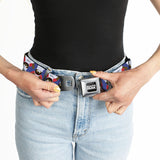 SOUTH PARK Title Logo Full Color Black/White Seatbelt Belt - South Park Chef Pose Flips Blue Webbing