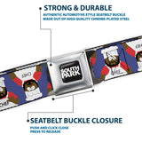 SOUTH PARK Title Logo Full Color Black/White Seatbelt Belt - South Park Chef Pose Flips Blue Webbing