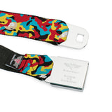 SOUTH PARK Title Logo Full Color Black/White Seatbelt Belt - South Park Cartman Camo Black/Red/Yellow/Blue Webbing