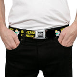 SOUTH PARK Title Logo Full Color Black/White Seatbelt Belt - South Park Butters REVERSE COWGIRL Toilet Pose Black/Yellow Webbing - Buckle-Down - Flyclothing LLC