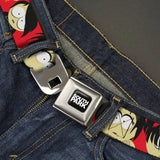 SOUTH PARK Title Logo Full Color Black/White Seatbelt Belt - South Park Goth Kids Expressions Red Webbing - Buckle-Down - Flyclothing LLC