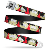 SOUTH PARK Title Logo Full Color Black/White Seatbelt Belt - South Park Goth Kids Expressions Red Webbing - Buckle-Down - Flyclothing LLC