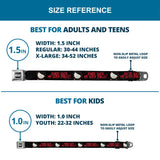 SOUTH PARK Title Logo Full Color Black/White Seatbelt Belt - South Park Goth Firkle EMOS SUCKS MY GOTH BALLS! Black/Gray/Red Webbing - Buckle-Down - Flyclothing LLC