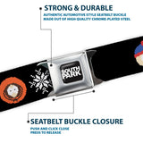 SOUTH PARK Title Logo Full Color Black/White Seatbelt Belt - South Park Boys Ugly Christmas Sweater Faces Black Webbing - Buckle-Down - Flyclothing LLC