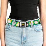 SOUTH PARK Title Logo Full Color Black/Yellow Seatbelt Belt - South Park Kids Faces Green Webbing - Buckle-Down - Flyclothing LLC