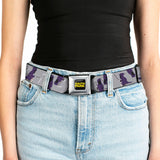 SOUTH PARK Title Logo Full Color Black/Yellow Seatbelt Belt - South Park Death Poses Scattered Gray Webbing - Buckle-Down - Flyclothing LLC