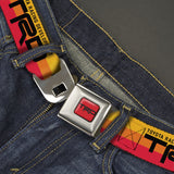 Toyota Racing Development TRD Logo Full Color Orange/Black Seatbelt Belt - TOYOTA RACING DEVELOPMENT TRD Logo Rally Stripe Sunset Webbing
