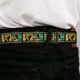 GREMLINS Title Logo Full Color Black/White/Red Seatbelt Belt - Gremlins GIZMO Film Strip Pose Blocks Webbing