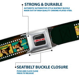 GREMLINS Title Logo Full Color Black/White/Red Seatbelt Belt - Gremlins GIZMO Film Strip Pose Blocks Webbing