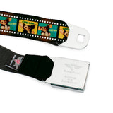 GREMLINS Title Logo Full Color Black/White/Red Seatbelt Belt - Gremlins GIZMO Film Strip Pose Blocks Webbing