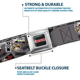 GREMLINS Title Logo Full Color Black/White/Red Seatbelt Belt - Gremlins Gizmo Pose and Rules Collage Gray Webbing