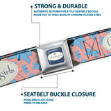 GILMORE GIRLS Title Logo Full Color Blue/White Seatbelt Belt - GILMORE GIRLS Title Logo and Dragon Flies Scattered Pink/White/Blues Webbing