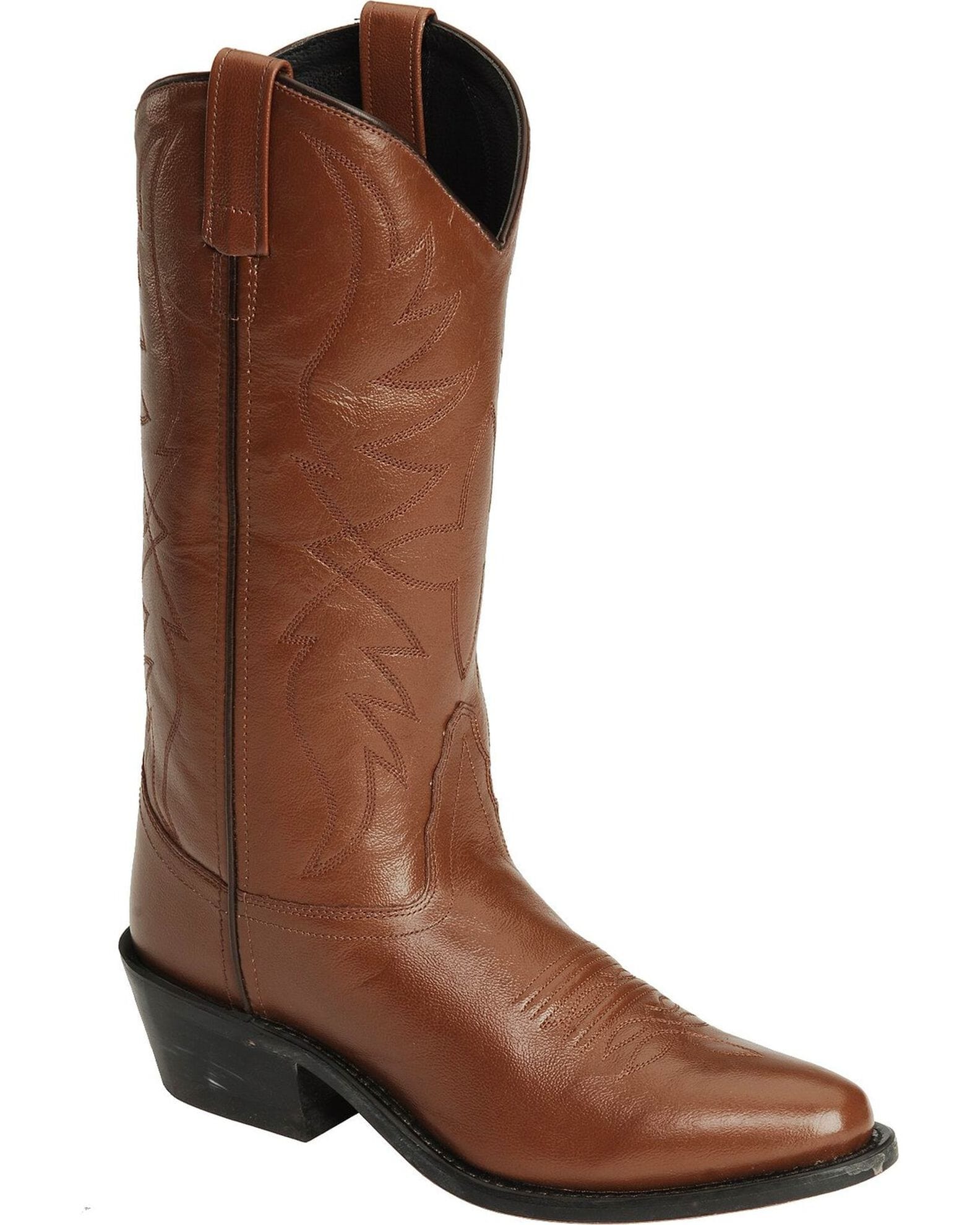 Old West Mens Antique Brown All Over Leather 13" Boot - Old West