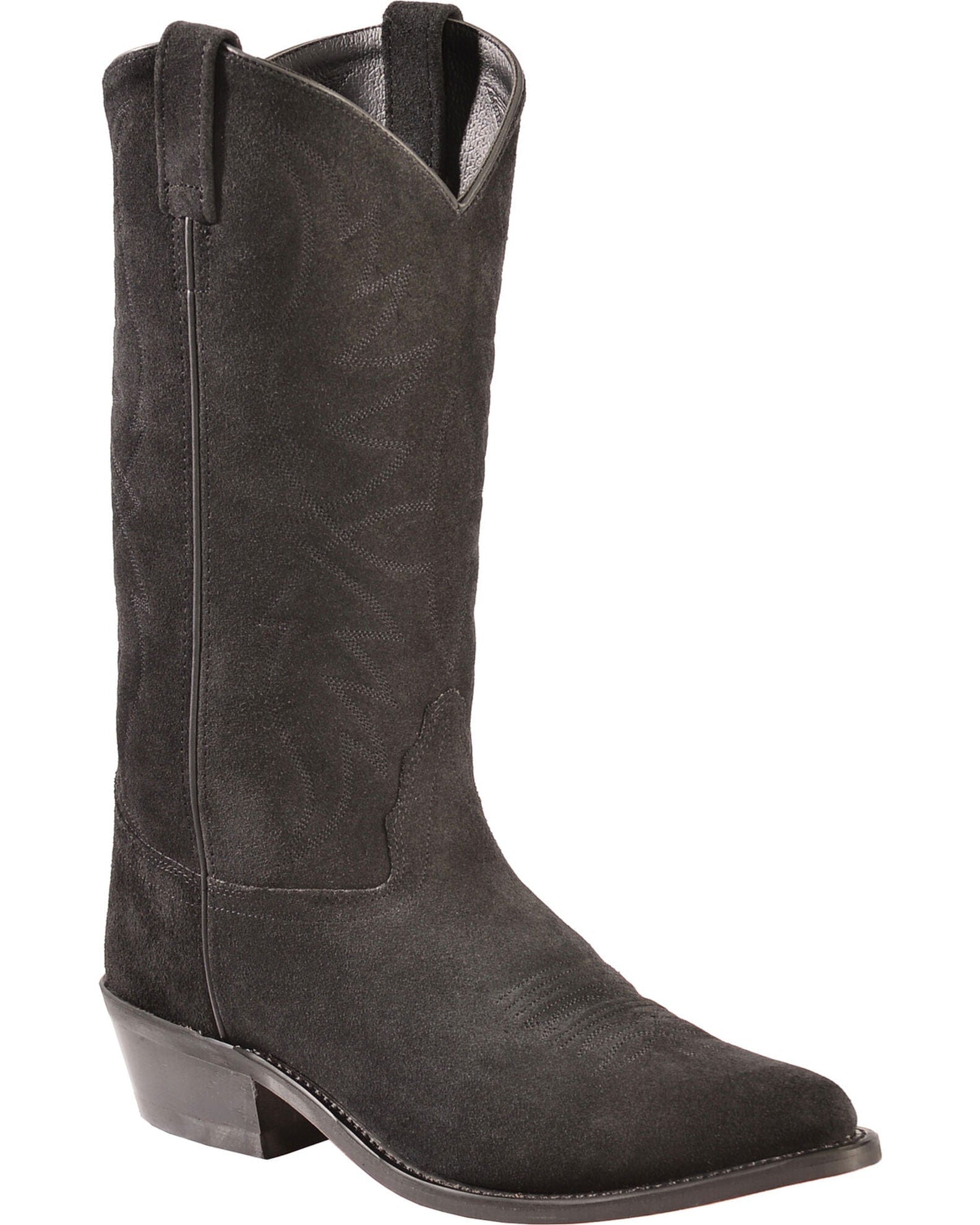 Old West Mens Black Suede All Over Leather 13" Boot - Old West - Flyclothing LLC