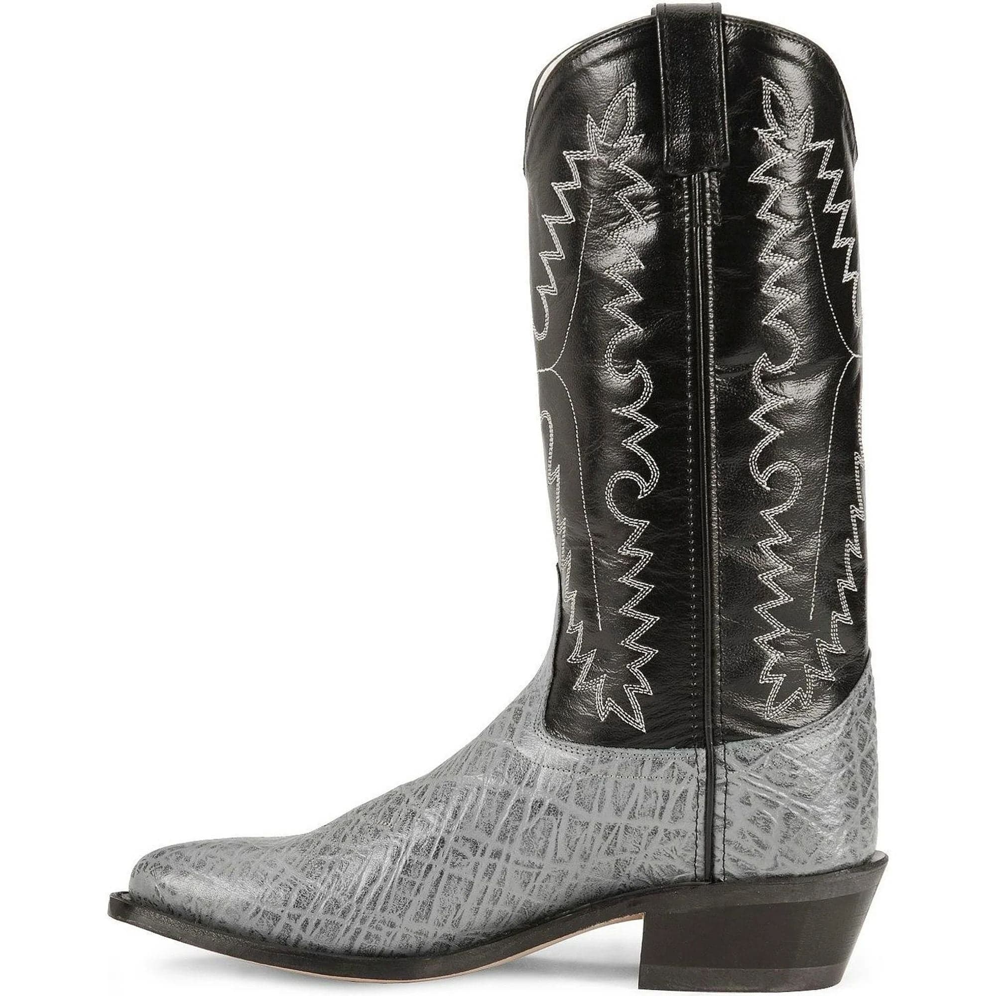 Old West Mens Grey Elephant Print All Over Leather 13" Boot - Old West - Flyclothing LLC