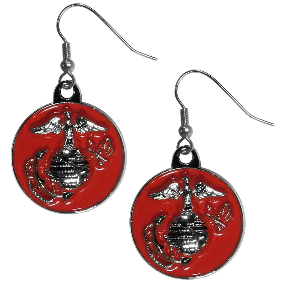 Marines Chrome Dangle Earrings - Marines - Flyclothing LLC