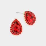 Teardrop Stone Evening Stud Earrings - Madeline Love - Flyclothing LLC
