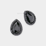 Teardrop Stone Evening Stud Earrings - Madeline Love - Flyclothing LLC