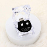 5mm Square Crystal Cubic Zirconia CZ Stud Earrings with Clear Box - Madeline Love - Flyclothing LLC