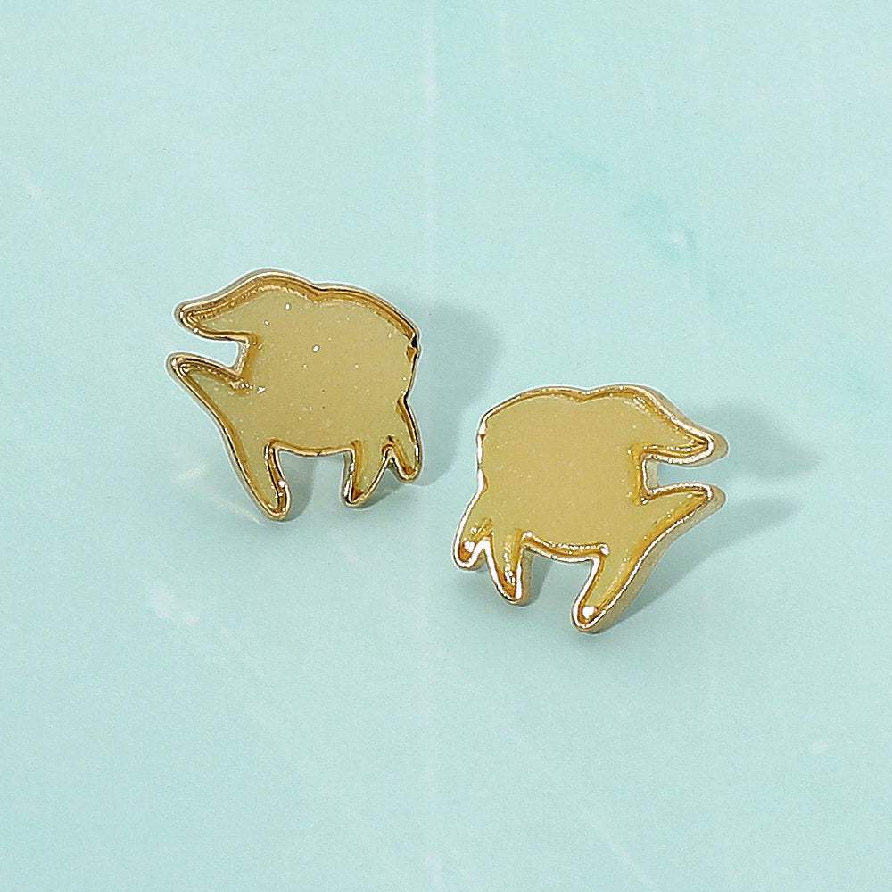 Faux Druzy Fish Silhouette Stud Earrings - Madeline Love - Flyclothing LLC