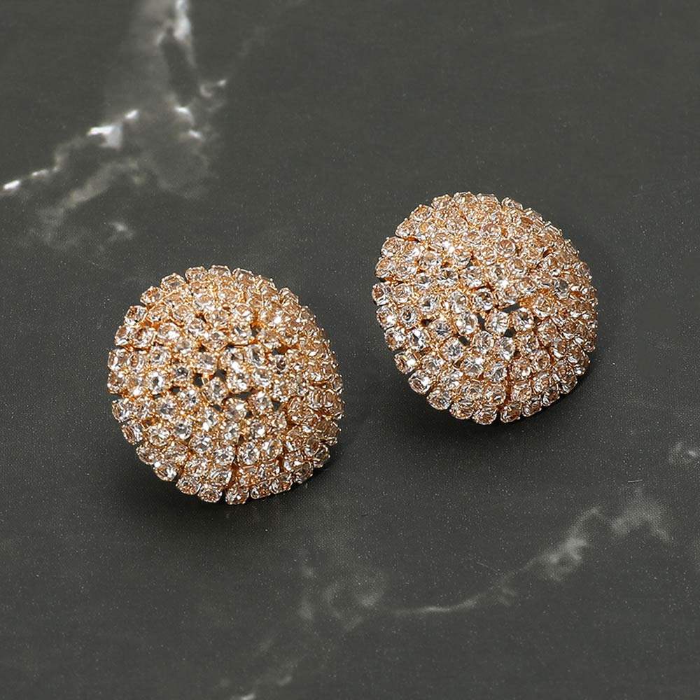 CZ Stone Pave Dome Evening Stud Earrings - Madeline Love - Flyclothing LLC
