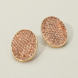 Rhinestone Embellished Oval Stud Earrings - Madeline Love - Flyclothing LLC
