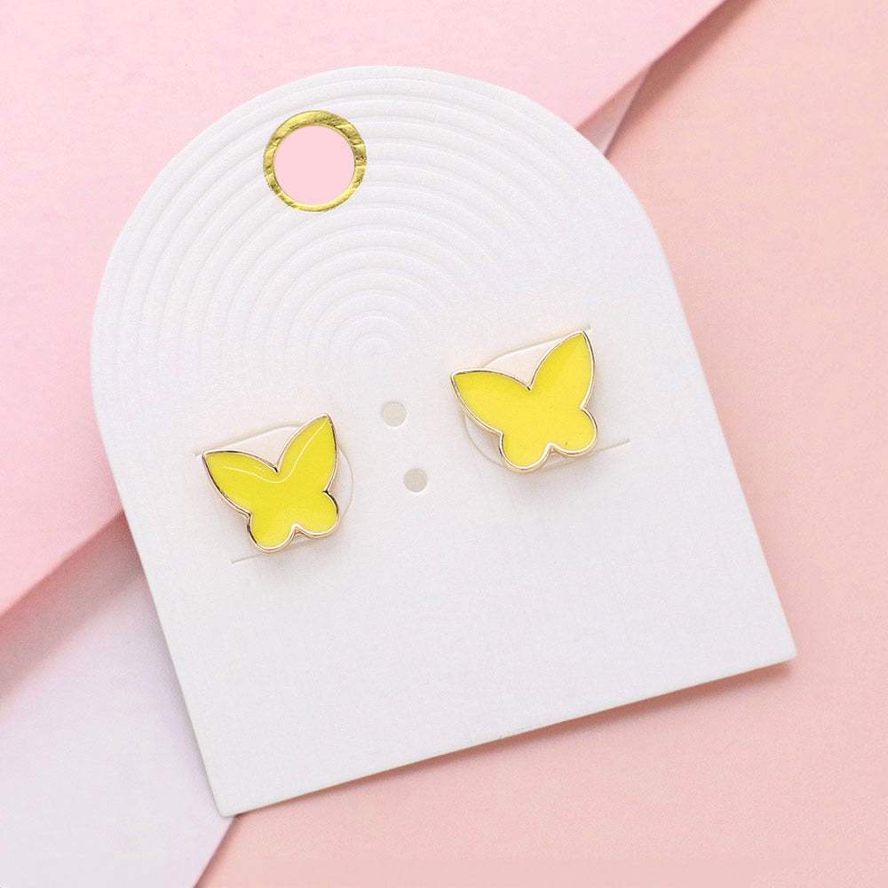 Enamel Butterfly Stud Earrings - Madeline Love - Flyclothing LLC
