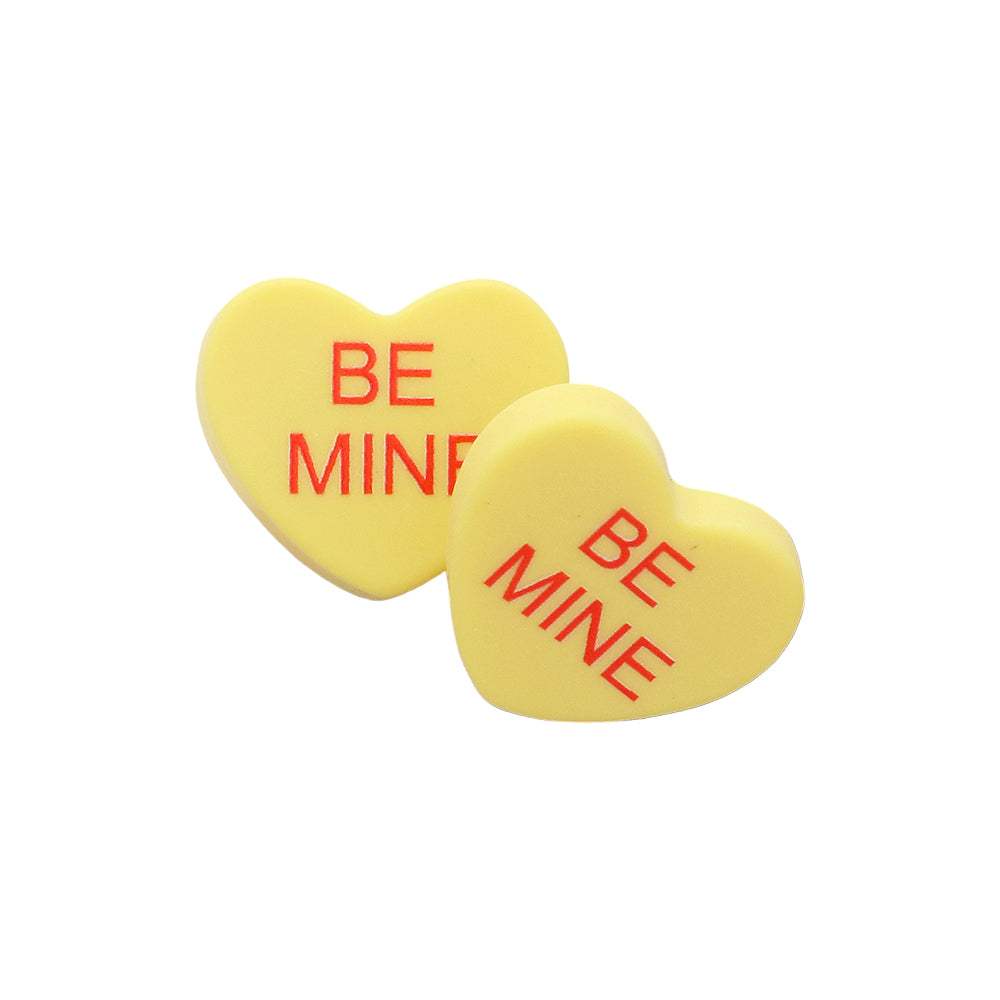 BE MINE Message Heart Stud Earrings - Madeline Love - Flyclothing LLC