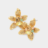 Crystal Pave Flower Stud Earrings - Madeline Love - Flyclothing LLC