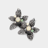Crystal Pave Flower Stud Earrings - Madeline Love - Flyclothing LLC