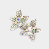 Crystal Pave Flower Stud Earrings - Madeline Love - Flyclothing LLC