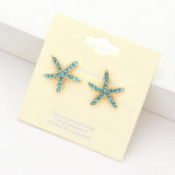Crystal Starfish Stud Earrings - Madeline Love - Flyclothing LLC