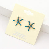 Crystal Starfish Stud Earrings - Madeline Love - Flyclothing LLC
