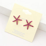 Crystal Starfish Stud Earrings - Madeline Love - Flyclothing LLC