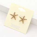 Crystal Starfish Stud Earrings - Madeline Love - Flyclothing LLC