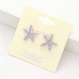 Crystal Starfish Stud Earrings - Madeline Love - Flyclothing LLC