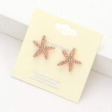 Crystal Starfish Stud Earrings - Madeline Love - Flyclothing LLC