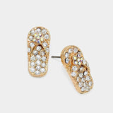 Crystal Pave Flip Flop Stud Earrings - Madeline Love - Flyclothing LLC