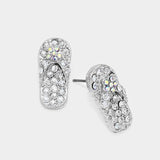 Crystal Pave Flip Flop Stud Earrings - Madeline Love - Flyclothing LLC