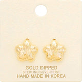 Gold Dipped Flower Stud Earrings - Madeline Love - Flyclothing LLC